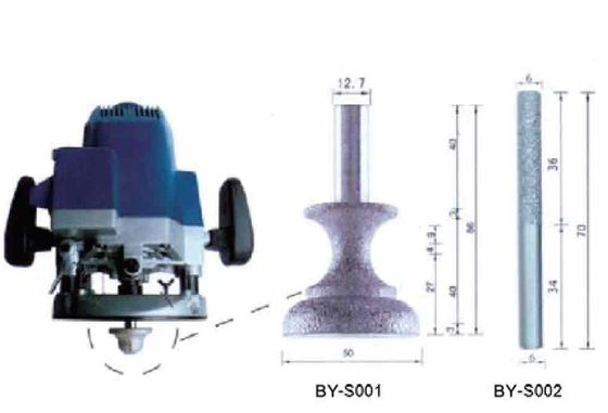 Nat malen Vacuüm Gesoldeerd Diamond Blade Milling Cutter R12 12.7MM